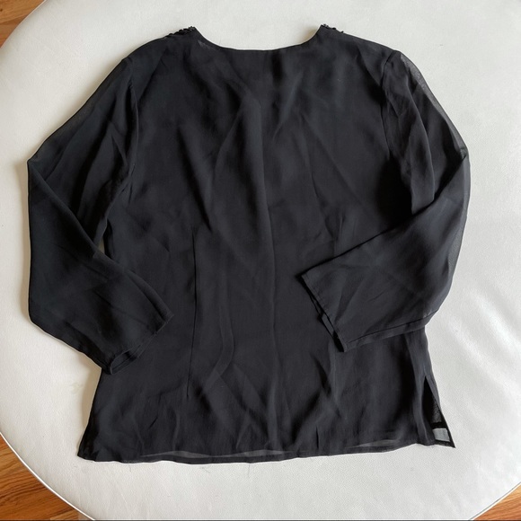 Bob Mackie Studio Silk Beaded Blouse - Picture 5 of 5